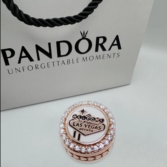Pandora Welcome to Las Vegas Nevada Charm Landmark Bead Rose Gold with box - Picture 1 of 6